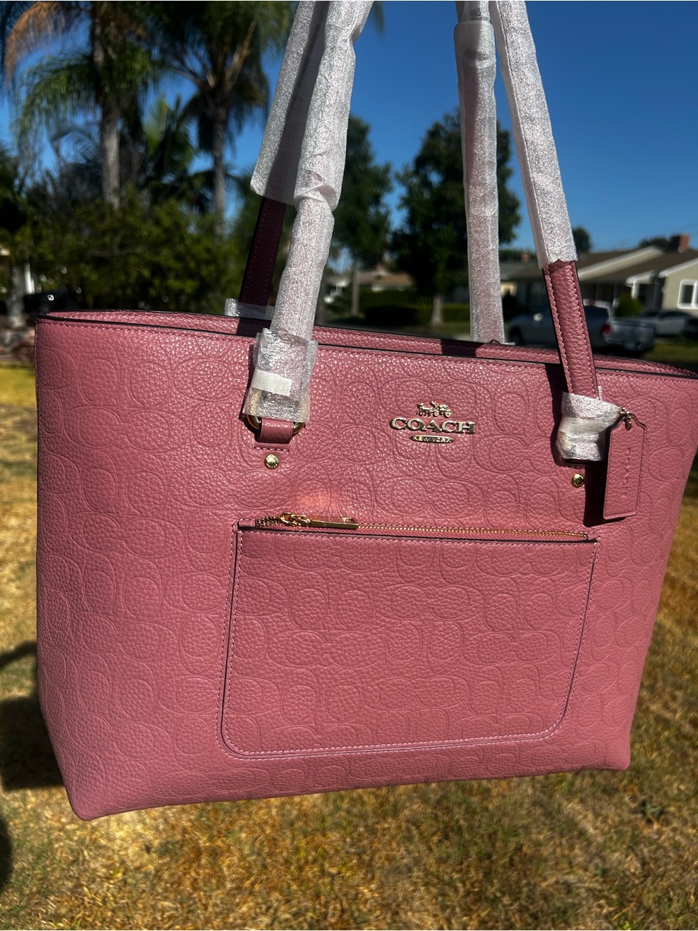 Coach station tote bag in Peony NWT